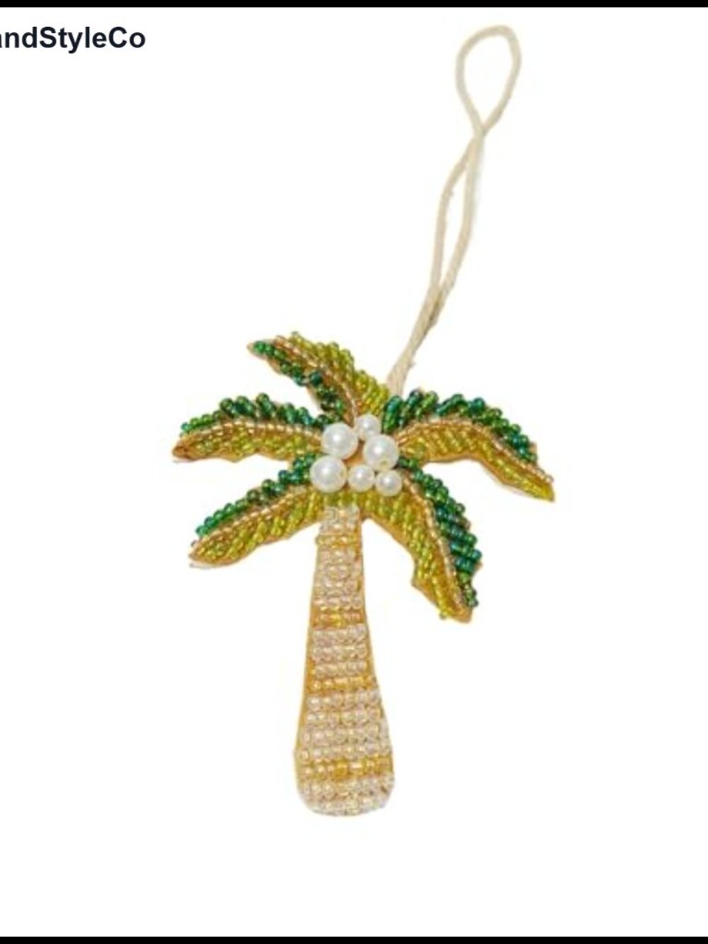 Beaded Summer Beach Charm Keychain with Crystals